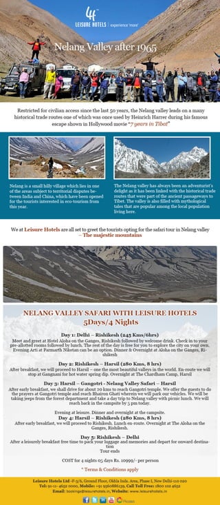 Nelang Valley ‪‎Safari‬ With Leisure Hotels