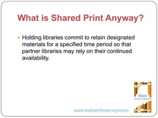 United We Stand: A Collaborative Approach to Legacy Print Collections