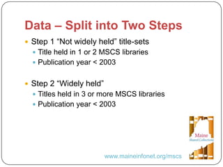 United We Stand: A Collaborative Approach to Legacy Print Collections