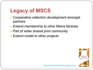 United We Stand: A Collaborative Approach to Legacy Print Collections