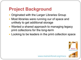 United We Stand: A Collaborative Approach to Legacy Print Collections