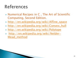 Nelder Mead Search Algorithm | PPTX
