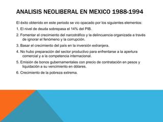 ANALISIS NEOLIBERAL EN MEXICO 1994-2005
El país nuevamente vive la crisis recurrente sexenal. Esta vez los motivos son las...