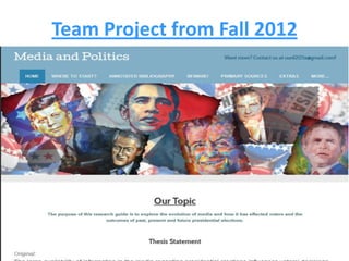 Team Project from Fall 2012
 