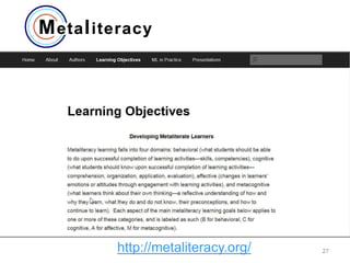 27http://metaliteracy.org/
 