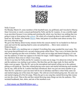 Nelly Concert Essay | PDF