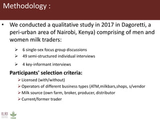 Gendered barriers and opportunities among milk traders in the informal sector in peri-urban Nairobi