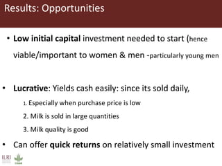 Gendered barriers and opportunities among milk traders in the informal sector in peri-urban Nairobi