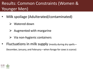 Gendered barriers and opportunities among milk traders in the informal sector in peri-urban Nairobi