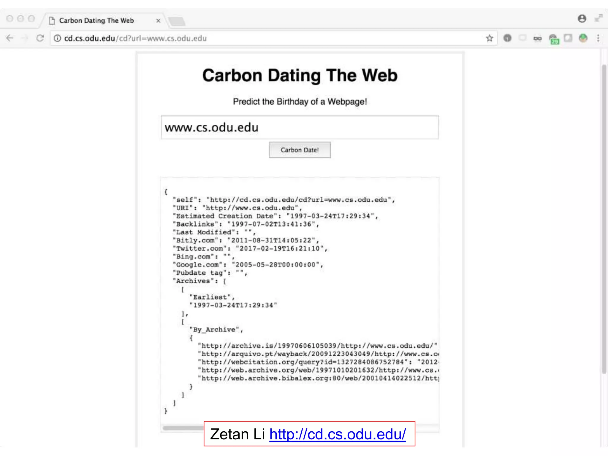Zetan Li http://cd.cs.odu.edu/