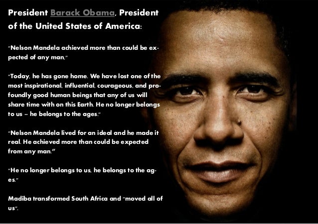 #Nelson_Mandela Inspirational Leader as mourn by World Leaders
