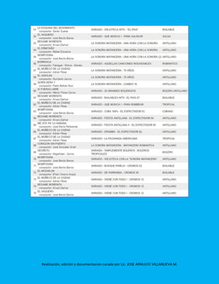 Realización, edición y documentación curada por Lic. JOSE ARNULFO VILLANUEVA M.
 