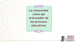 La comunidad
como eje
articulador de
los procesos
educativos
 