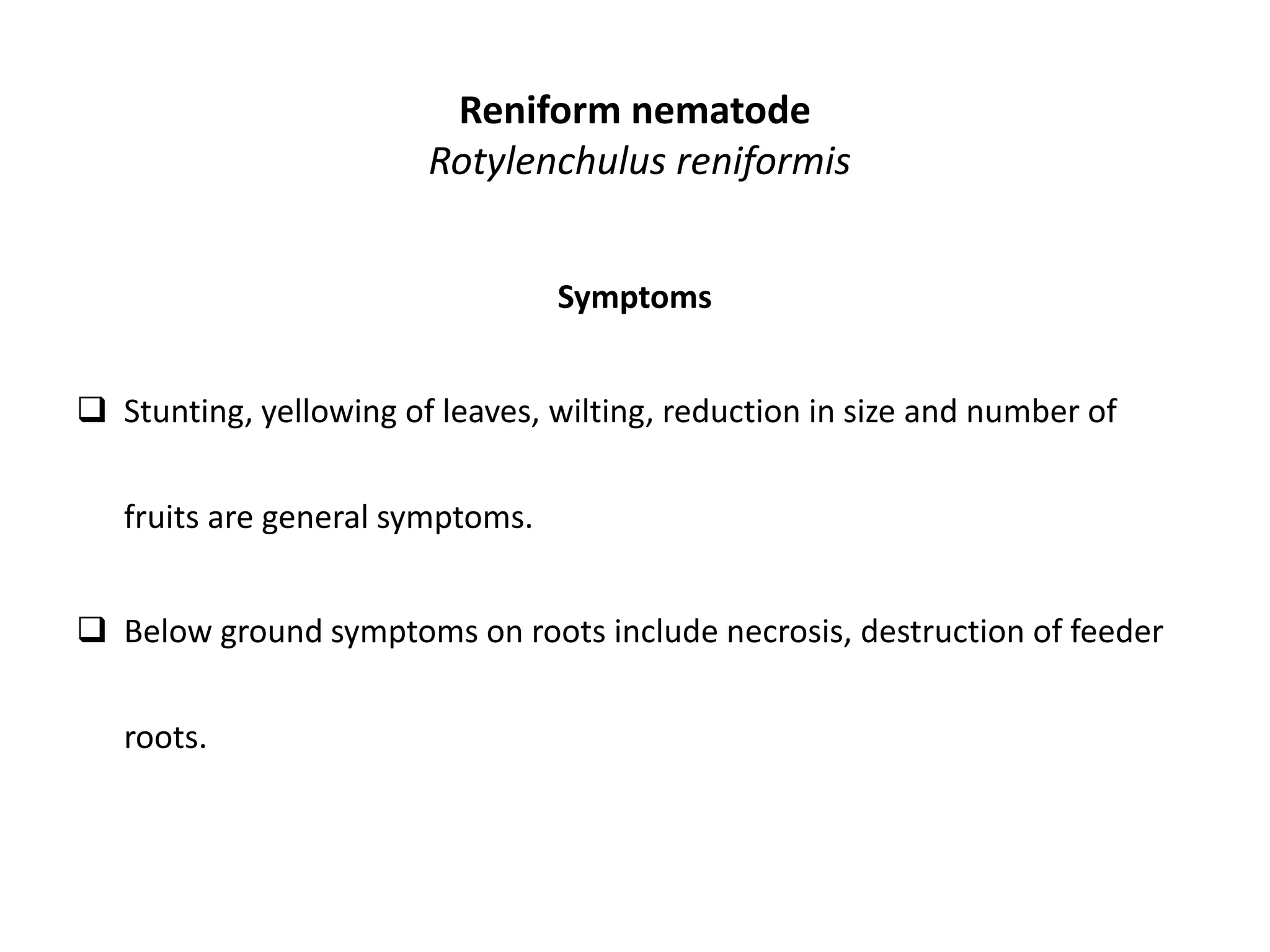 Nematode damage symptoms in crop plants | PPTX