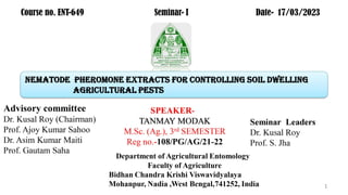Nematode pheromone extracts for controlling soil dwelling agricultural pests