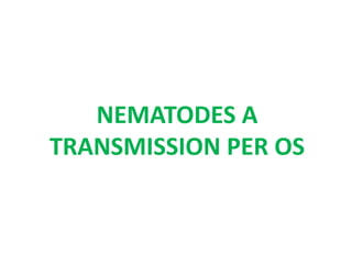 NEMATODES A
TRANSMISSION PER OS
 