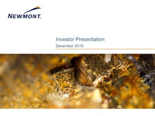 Investor Presentation
December 2016
 