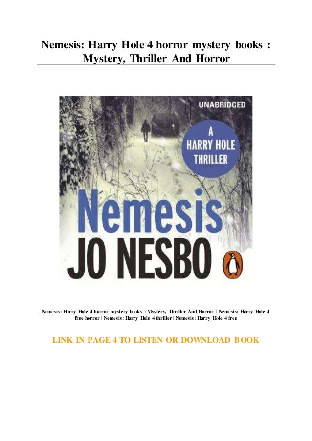 Nemesis Harry Hole 4 Horror Mystery Books Mystery Thriller And