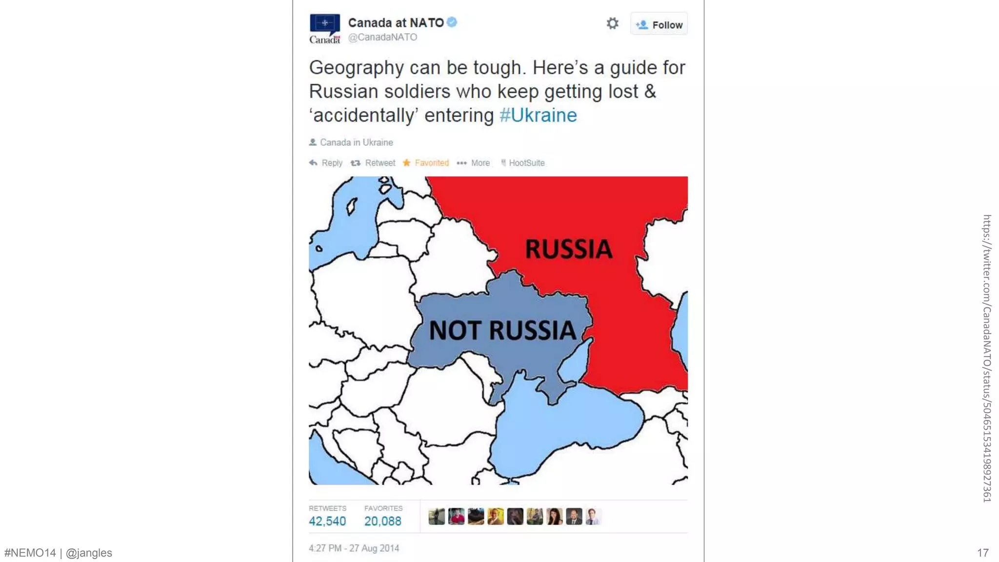 https://twitter.com/CanadaNATO/status/504651534198927361 
#NEMO14 | @jangles 17 
 