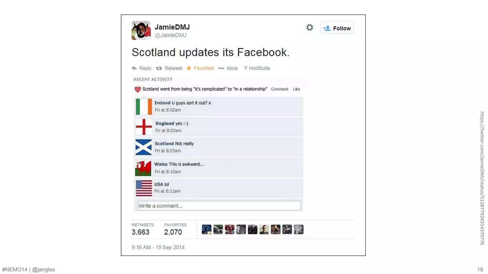 https://twitter.com/JamieDMJ/status/512877924354379776 
#NEMO14 | @jangles 18 
 