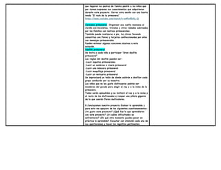 que llegaron los padres de familia pediré a los niños que
por turnos expresen sus conocimientos que adquirieron
durante este proyecto. Cerrar esta sesión con una bonita
ronda “El rock de la primavera”
https://www.youtube.com/watch?v=w4Pu45r9j-Q
Caravana primaveral. Organizar una vuelta manzana al
Jardín con bicicletas, triciclos y otros rodados adornados
por las familias con motivos primaverales.
También puede realizarse a pie, los chicos llevando
canastitas con flores y tarjetas confeccionadas por ellos
con mensajes primaverales.
Pueden entonar algunas canciones alusivas a esta
estación.
Desfile primaveral
Se invita a cada niño a participar "Gran desfile
primaveral"
Las reglas del desfile pueden ser:
-Lucir zapatos primaverales
-Lucir un sombreo o visera primaveral
-Lucir una máscara primaveral
-Lucir maquillaje primaveral
-Lucir un vestuario primaveral
Se improvisará un telón de donde saldrán a desfilar cada
grupo conducido por su maestra.
Los niños que no les guste disfrazarse podrán ser
miembros del jurado para elegir al rey y a la reina de la
primavera.
Todos serán aplaudidos y se invitará al rey y a la reina y
al resto de los disfrazados a romper una piñata gigante
de la que caerán flores multicolores.
8.Concluyamos nuestro proyecto.Evaluar lo aprendido y
para esto me apoyare de los siguientes cuestionamientos:
¿te gusto este proyecto? ¿Qué fue lo que aprendieron
con este proyecto? ¿A cuáles dificultades se
enfrentaron? ¿En qué otro momento puedes poner en
práctica lo aprendido? Escuchar con atención cada una de
sus aportaciones y hacer los registros pertinentes
 