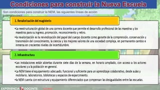 David Betán
Son condiciones para construir la NEM, las siguientes líneas de acción
permanentes:
 