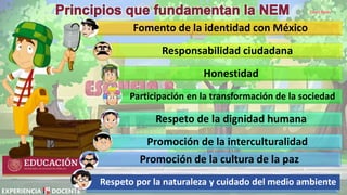 David Betán
Fomento de la identidad con México
Responsabilidad ciudadana
Honestidad
Participación en la transformación de la sociedad
Respeto de la dignidad humana
Promoción de la interculturalidad
Promoción de la cultura de la paz
Respeto por la naturaleza y cuidado del medio ambiente
 