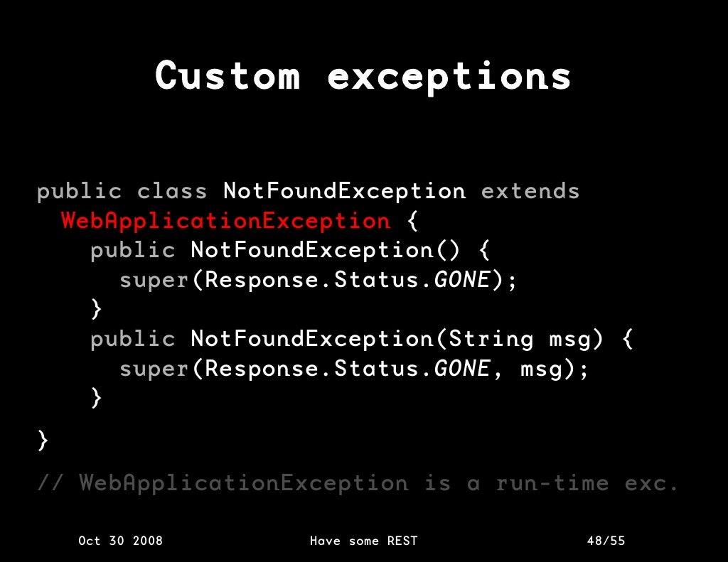 Custom exceptions // Custom exception