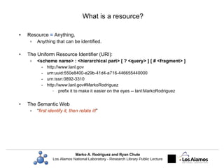 What is a resource? <ul><li>Resource  =  Anything. </li></ul><ul><ul><li>Anything that can be identified. </li></ul></ul><...
