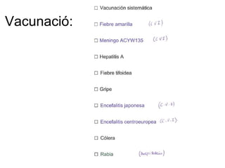 Vacunació:
 