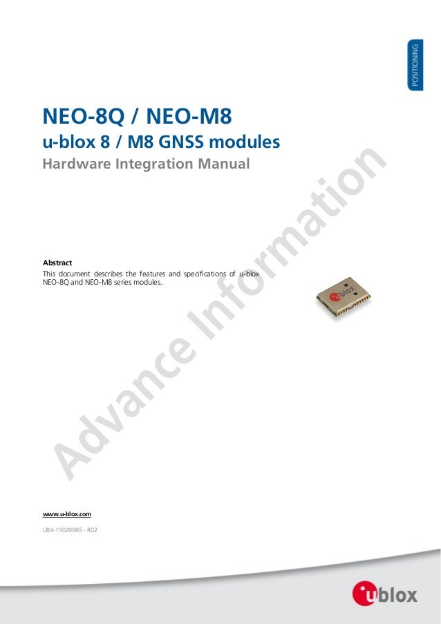 Neo 8 q neom8 fw3 hardware integration manual