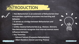 Neo-Behaviorism: Integrating Cognitive Processes with Behaviorism for ...
