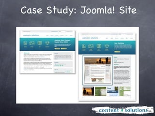 Case Study: Joomla! Site
 