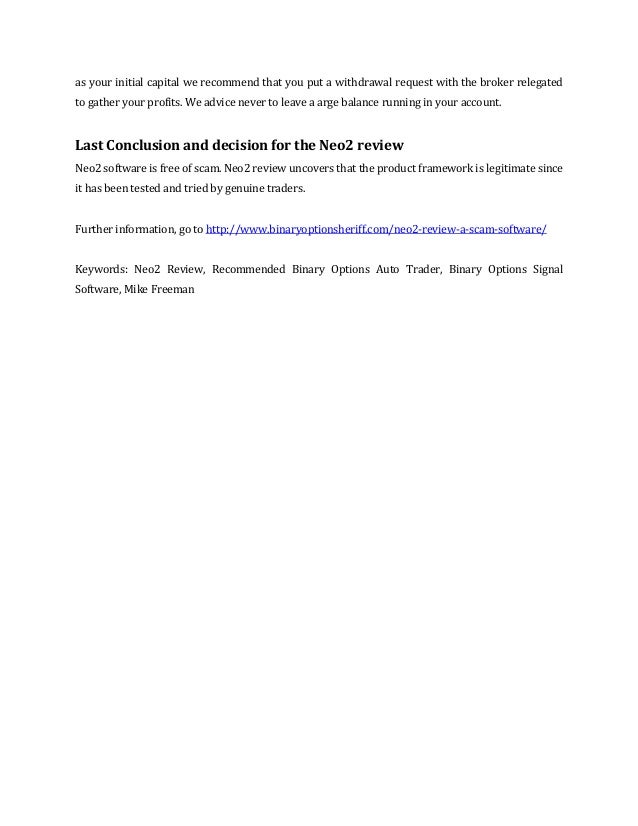 No scam binary options