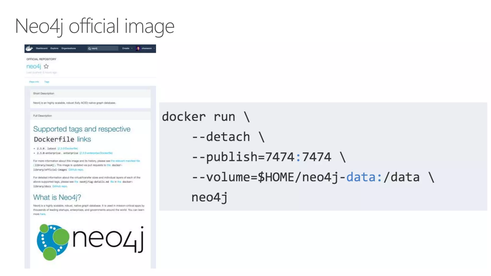 Neo4j official image
 