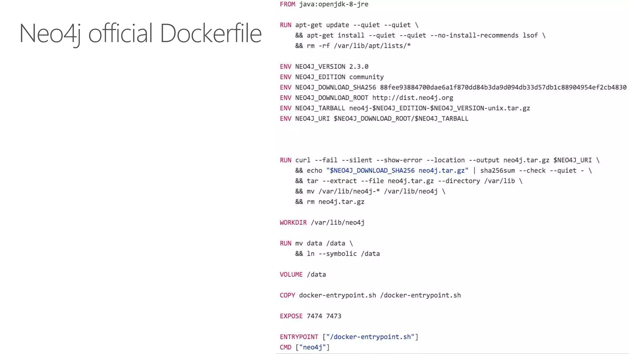Neo4j official Dockerfile
 