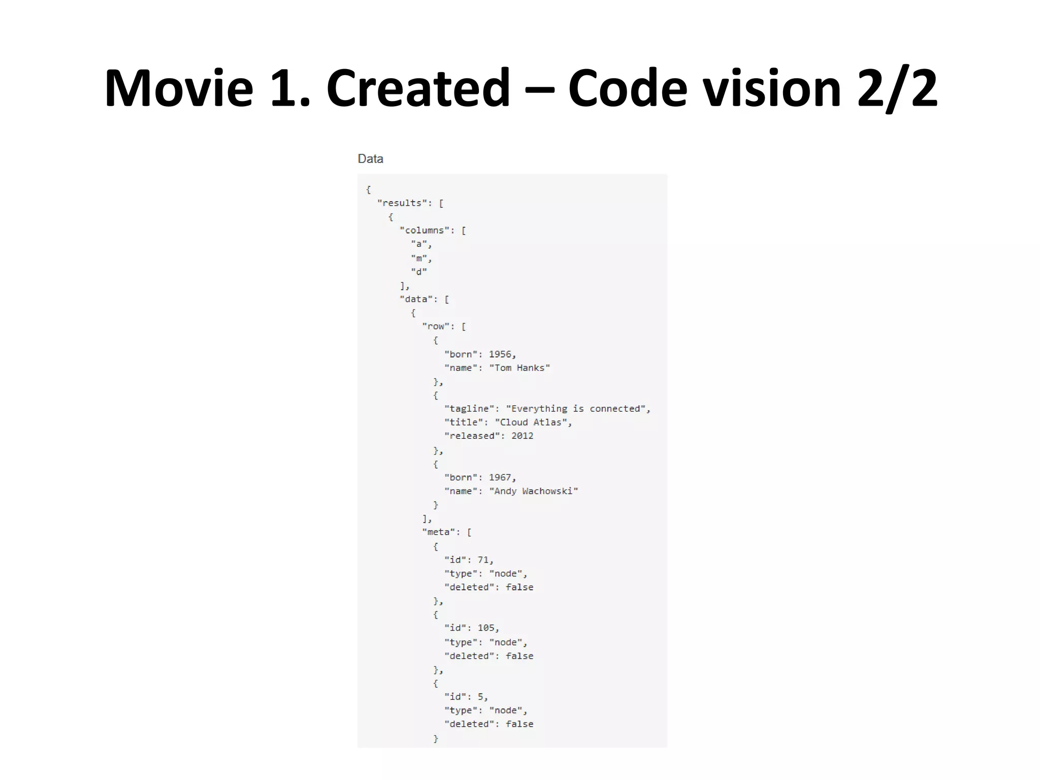 Movie 1. Created – Code vision 2/2 