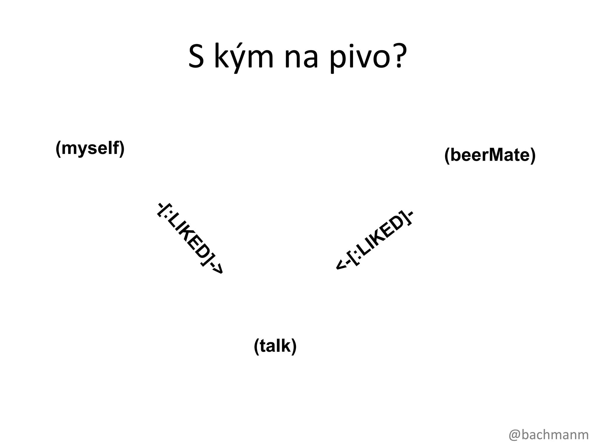 S kým na pivo?

(myself)                    (beerMate)




               (talk)



                                  @bachmanm
 