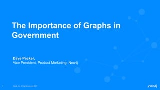 Neo4j, Inc. All rights reserved 2021
Neo4j, Inc. All rights reserved 2021
1
The Importance of Graphs in
Government
Dave Packer,
Vice President, Product Marketing, Neo4j
 