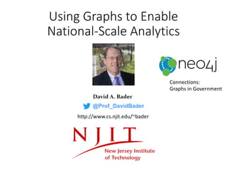 Using Graphs to Enable
National-Scale Analytics
http://www.cs.njit.edu/~bader
Connections:
Graphs in Government
 