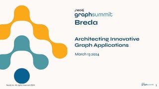 Neo4j Inc. All rights reserved 2024
March 13 2024
Breda
Architecting Innovative
Graph Applications
1
 