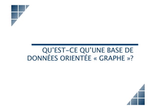 QU’EST-CE QU’UNE BASE DE
       DONNÉES ORIENTÉE « GRAPHE »?




JUG Lyon : – Neo4j et son écosystème   15 Janvier 2013 – sroussy@hinnoya.fr
 