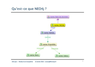 Qu’est-ce que NEO4j ?




JUG Lyon : – Neo4j et son écosystème   15 Janvier 2013 – sroussy@hinnoya.fr   6
 