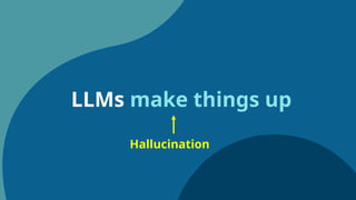 LLMs make things up
Hallucination
 