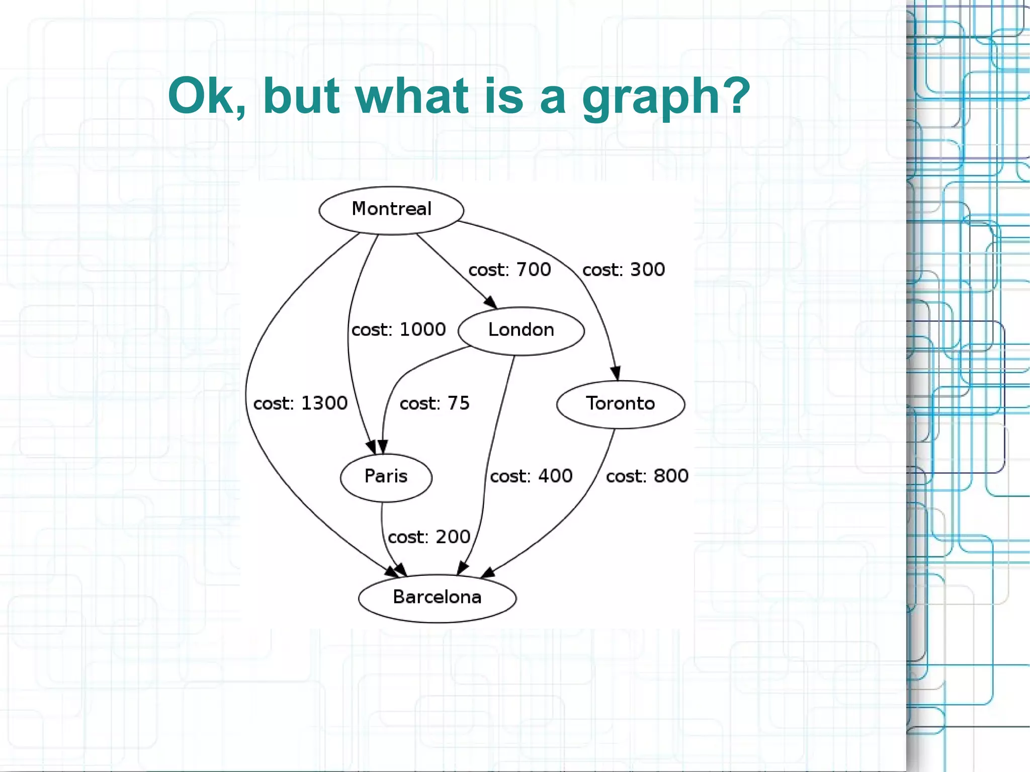 Ok, but what is a graph?
 