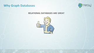 Why Graph Databases
RELATIONAL DATABASES ARE GREAT
 