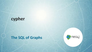 cypher
The SQL of Graphs
 
