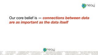 Our core belief is — connections between data
are as important as the data itself
 