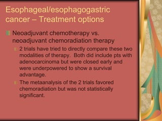 Neoadjuvant treatment for esophageal and gastric cancer | PDF
