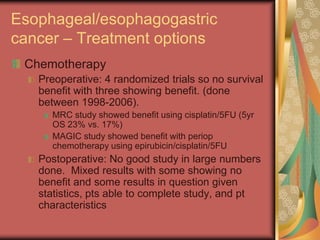 Neoadjuvant treatment for esophageal and gastric cancer | PDF